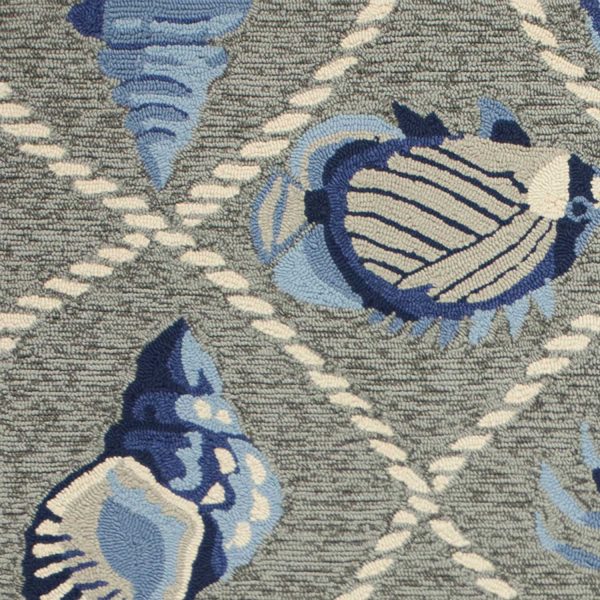 5' x 7' Grey Seaside UV Treated Indoor Outdoor Area Rug - Image 3