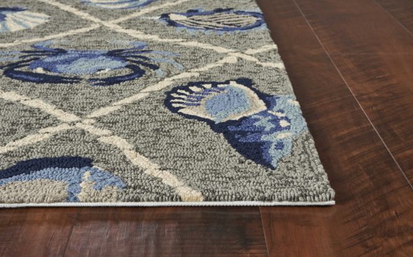 5' x 7' Grey Seaside UV Treated Indoor Outdoor Area Rug - Image 5