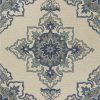 5' x 7' Ivory or Blue Vines Bordered UV Treated Indoor Outdoor Area Rug