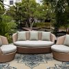 5' x 7' Ivory or Blue Vines Bordered UV Treated Indoor Outdoor Area Rug - Image 2