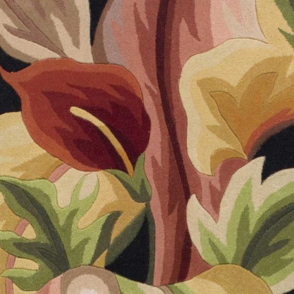 2' x 8' Black Lilies Wool Indoor Runner Rug - Image 3