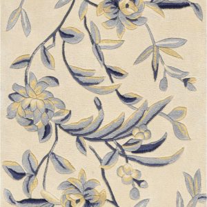 2' x 8'  Runner Wool Ivory or Blue Area Rug