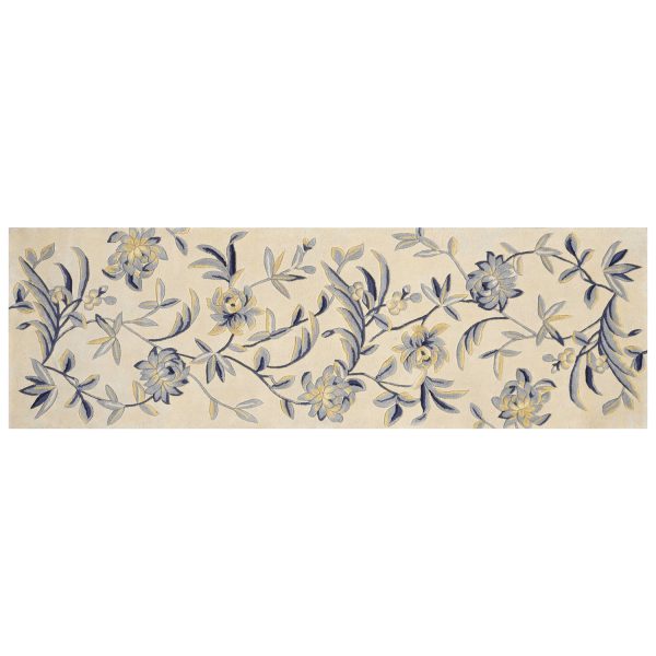 2' x 8'  Runner Wool Ivory or Blue Area Rug - Image 2
