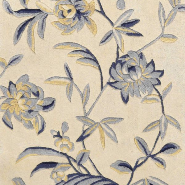 2' x 8'  Runner Wool Ivory or Blue Area Rug - Image 3