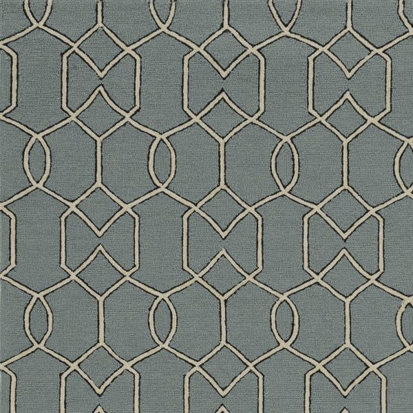 5' x 7' Spa Geometric Trellis UV Treated Indoor Area Rug - Image 3