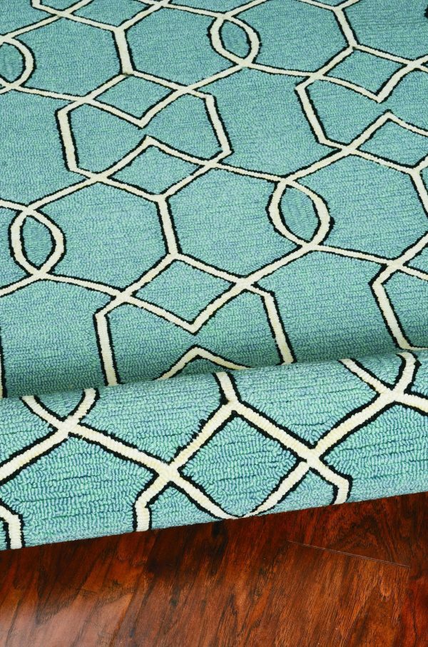 5' x 7' Spa Geometric Trellis UV Treated Indoor Area Rug - Image 5