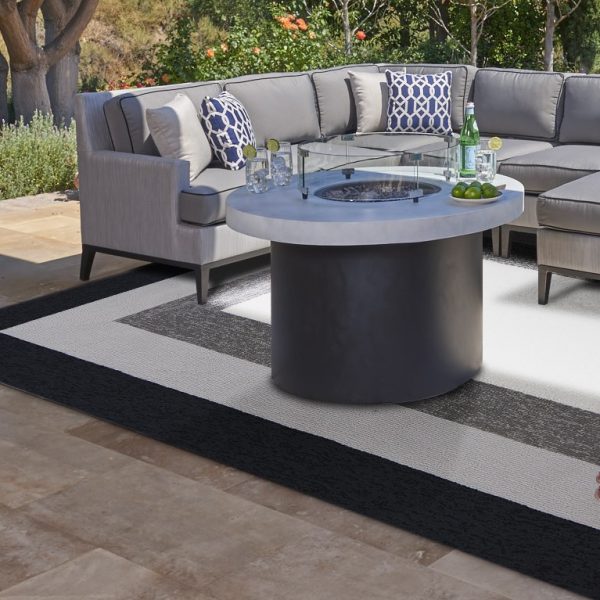 5' x 7' Charcoal Bordered UV Treated Indoor Area Rug - Image 2