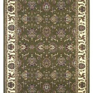 7' Octagon Green or Ivory Floral Vines Bordered Indoor Area Rug