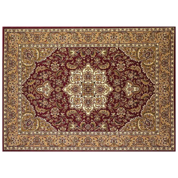 Red And Beige Octagon Medallion Area Rug - Image 2
