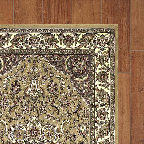 Beige And Ivory Octagon Medallion Area Rug - Image 3