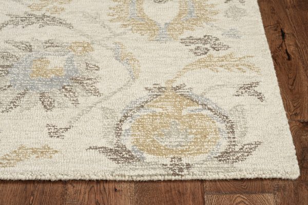 Ivory Octagon Floral Vines Area Rug - Image 2