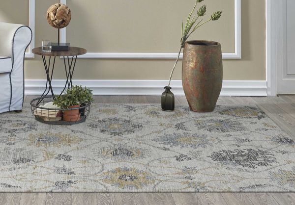 Ivory Octagon Floral Vines Area Rug - Image 4