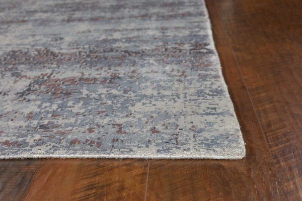 3'x5' Slate Grey Hand Loomed Abstract Brushstroke Indoor Area Rug - Image 4