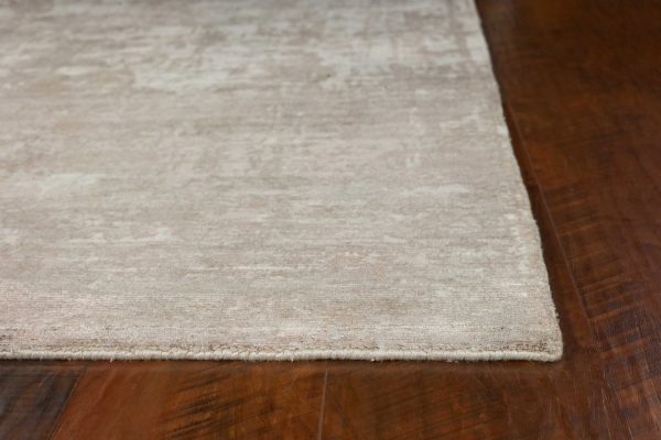 3' x 5' Beige Abstract Viscose Indoor Area Rug - Image 4