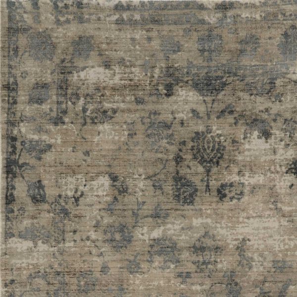3'x5' Sand Blue Hand Loomed Traditional Floral Indoor Area Rug - Image 3