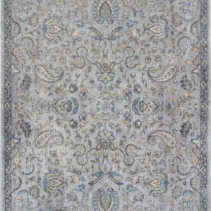 5'x8' Silver Blue Machine Woven Paisley Indoor Area Rug