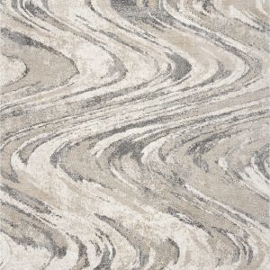 5' x 8' Natural Abstract Wave Brushstrokes Indoor Area Rug