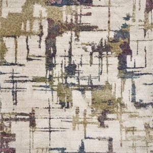 5'x8' Ivory Machine Woven Distressed Floral Vines Indoor Area Rug