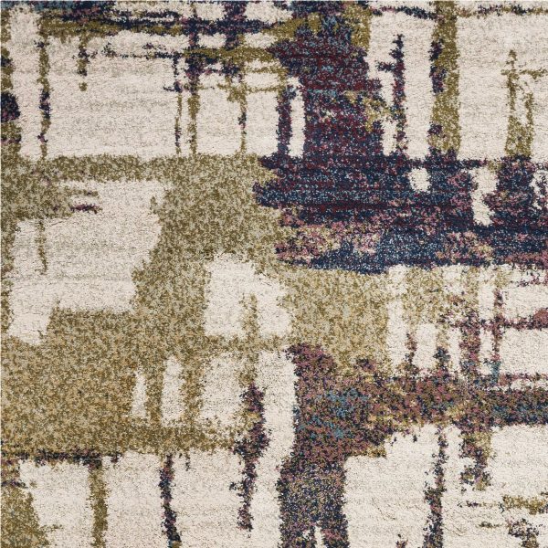 5'x8' Ivory Machine Woven Distressed Floral Vines Indoor Area Rug - Image 4