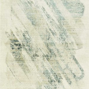 5'x8' Ivory Grey Machine Woven Abstract Brushstrokes Indoor Area Rug