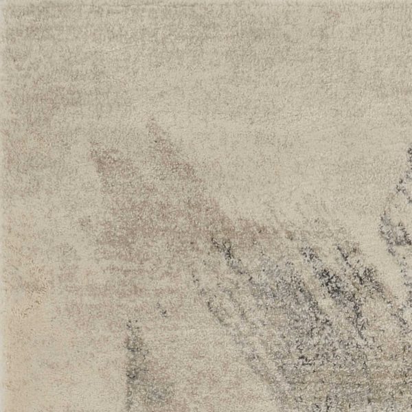 5'x8' Ivory Grey Machine Woven Abstract Brushstrokes Indoor Area Rug - Image 2