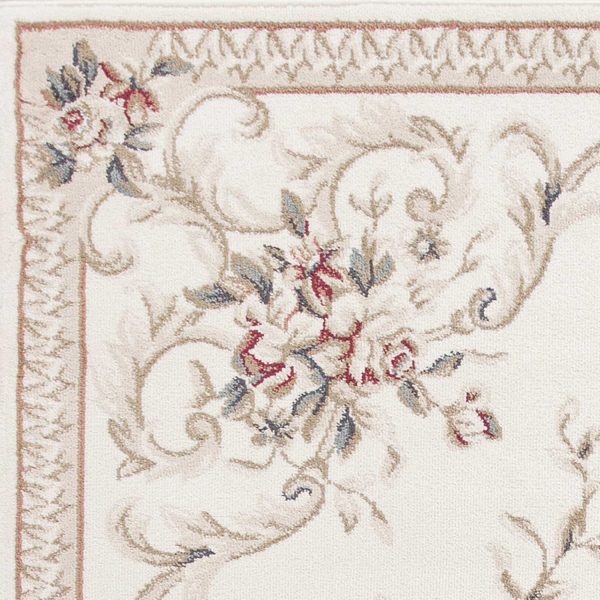 8' x 10' Ivory Floral Bordered Indoor Area Rug - Image 2