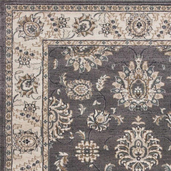 8'x10' Grey Ivory Floral Indoor Area Rug - Image 4