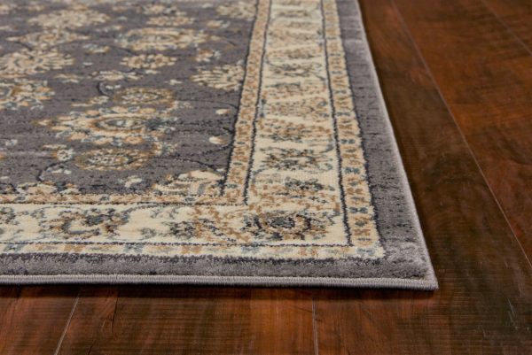 8'x10' Grey Ivory Floral Indoor Area Rug - Image 5