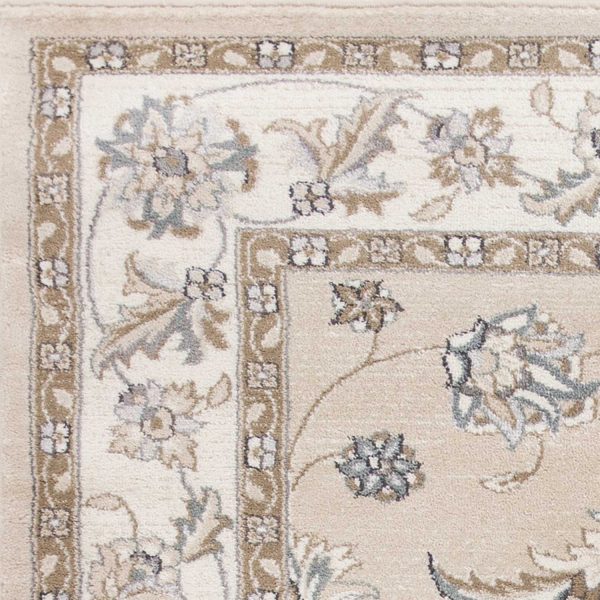 8' x 10' Beige or Ivory Floral Vine Bordered Indoor Area Rug - Image 2