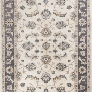 8'x10' Ivory Grey Floral Indoor Area Rug