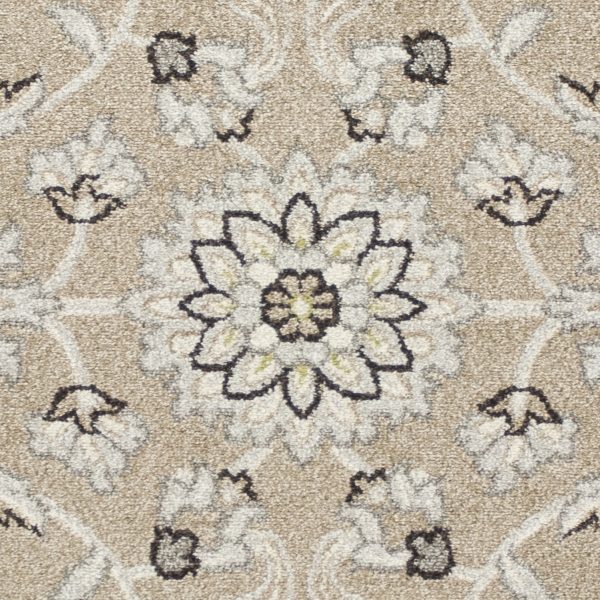 7' x 11' Beige or Grey Floral Vines UV Treated Indoor Area Rug - Image 2