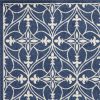 8'x11' Denim Blue Machine Woven UV Treated Ogee Indoor Outdoor Area Rug - Image 4