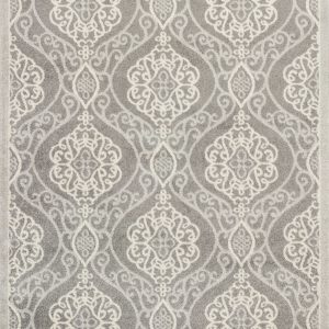 7' x 11' Silver Geometric Mosaic UV Treated Indoor Area Rug