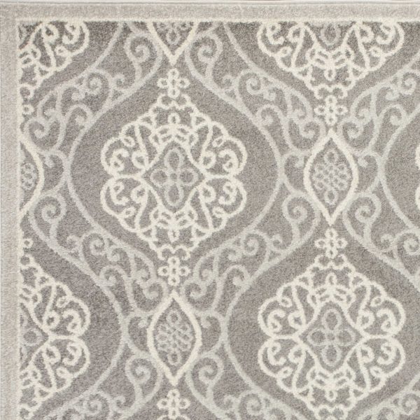 7' x 11' Silver Geometric Mosaic UV Treated Indoor Area Rug - Image 3