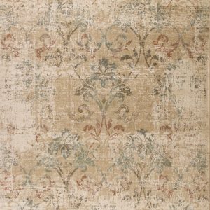 8'x11' Champagne Beige Machine Woven Damask Indoor Area Rug