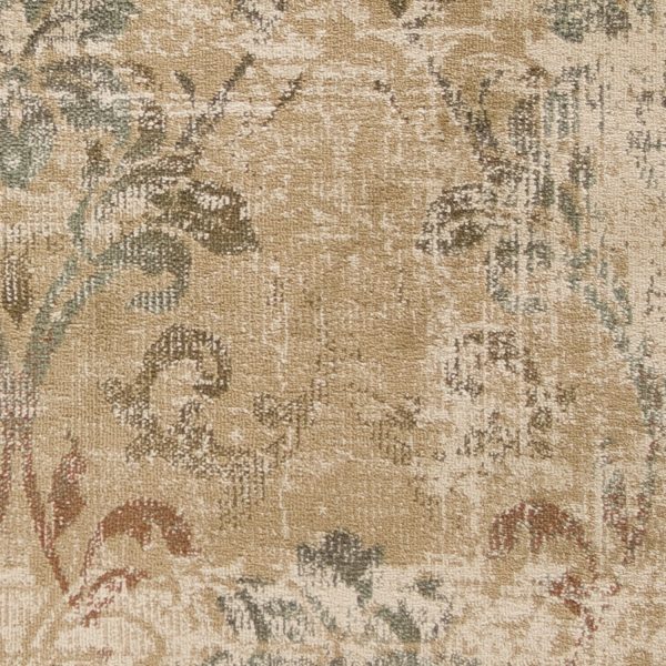 8'x11' Champagne Beige Machine Woven Damask Indoor Area Rug - Image 2