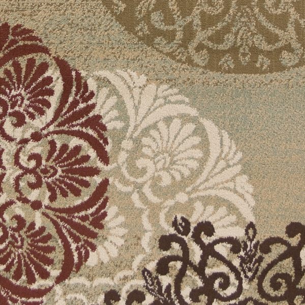 8' x 11' Sage Vintage Circular Patterns Indoor Area Rug - Image 3