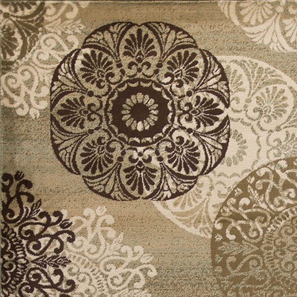 8' x 11' Sage Vintage Circular Patterns Indoor Area Rug - Image 4