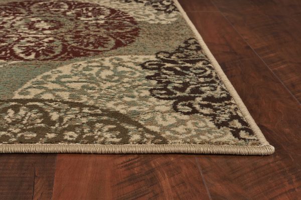 8' x 11' Sage Vintage Circular Patterns Indoor Area Rug - Image 5