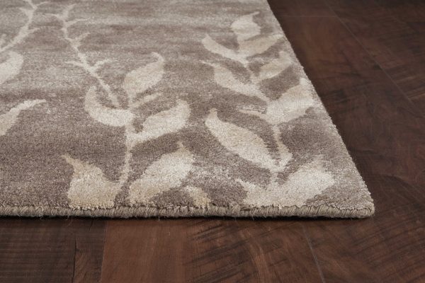 3' x 5' Wool & Viscose Blend Beige Area Rug - Image 2