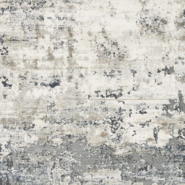 5'x8' Ivory Teal Machine Woven Abstract Splatter Indoor Area Rug