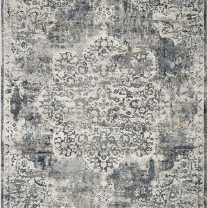 5' x 8' Ivory Vintage Medallion Indoor Area Rug
