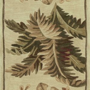 10' Ivory Hand Tufted Tropical Indoor Runner Rug