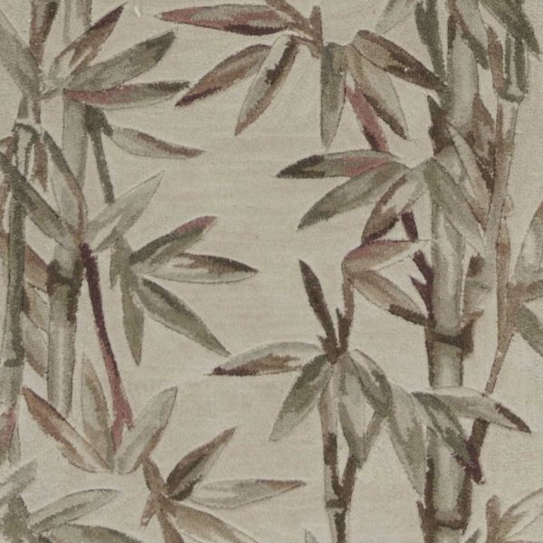 2' x 10' Ivory Bamboo Leaves Wool Indoor Runner Rug - Image 3
