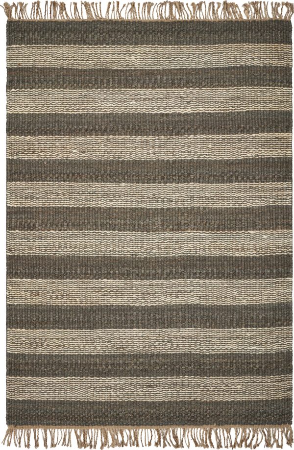 5' x 7' Jute Slate Ivory Area Rug