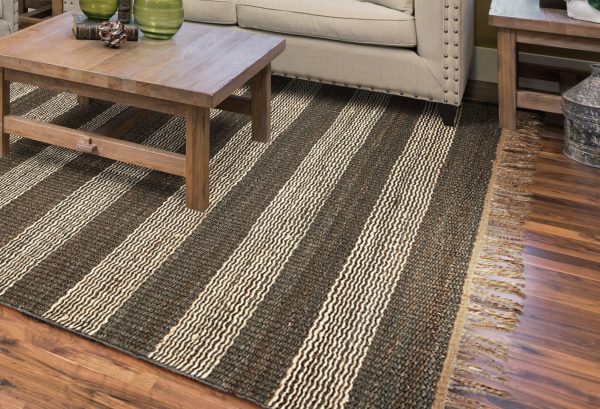 5' x 7' Jute Slate Ivory Area Rug - Image 2