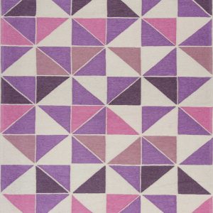6'7 x 9'6 Polyester Ivory Pink Area Rug