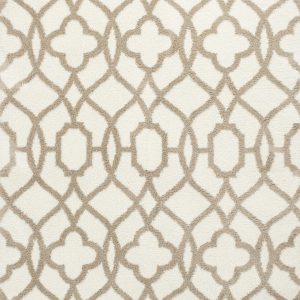 5' x 8' Ivory or Beige Geometric Trellis Microfiber Indoor Area Rug