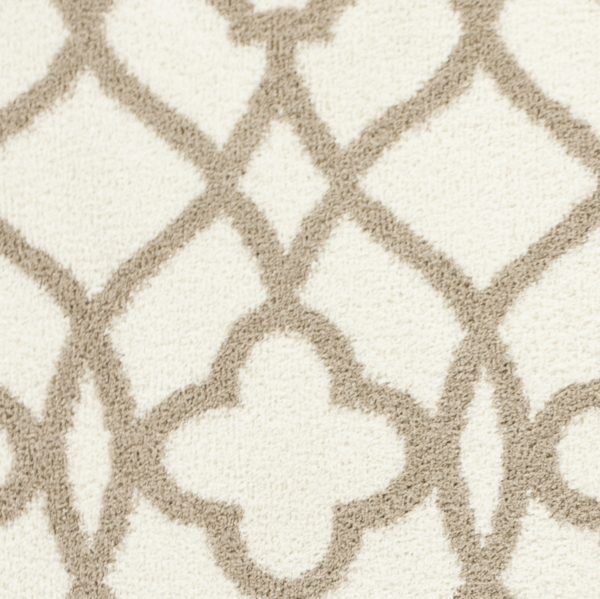 5' x 8' Ivory or Beige Geometric Trellis Microfiber Indoor Area Rug - Image 2