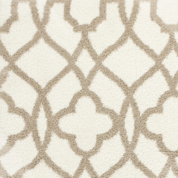 5' x 8' Ivory or Beige Geometric Trellis Microfiber Indoor Area Rug - Image 3